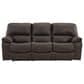 Ashley Leesworth Power Reclining Sofa and Recliner Set in Dark Brown, , large