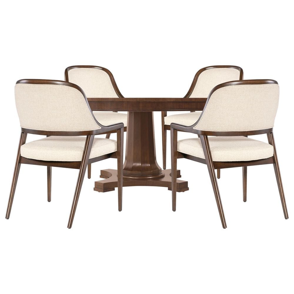HOOKER Archives 5-Piece Round Dining Set in Classic Walnut, , large
