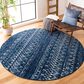 Safavieh Tulum 6"7" Round Blue and Ivory Area Rug, , large