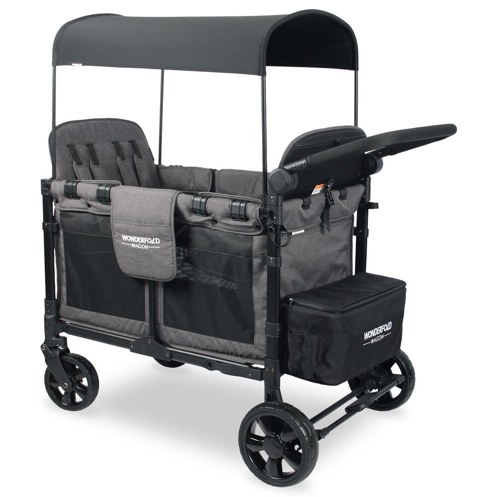 Wonderfold Elite Quad Stroller Wagon in Charcoal Gray, , large
