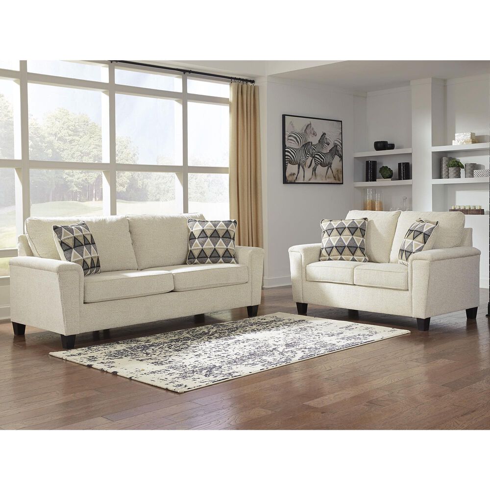 Ashley Abinger Stationary Sofa and Loveseat Set in Natural, , large