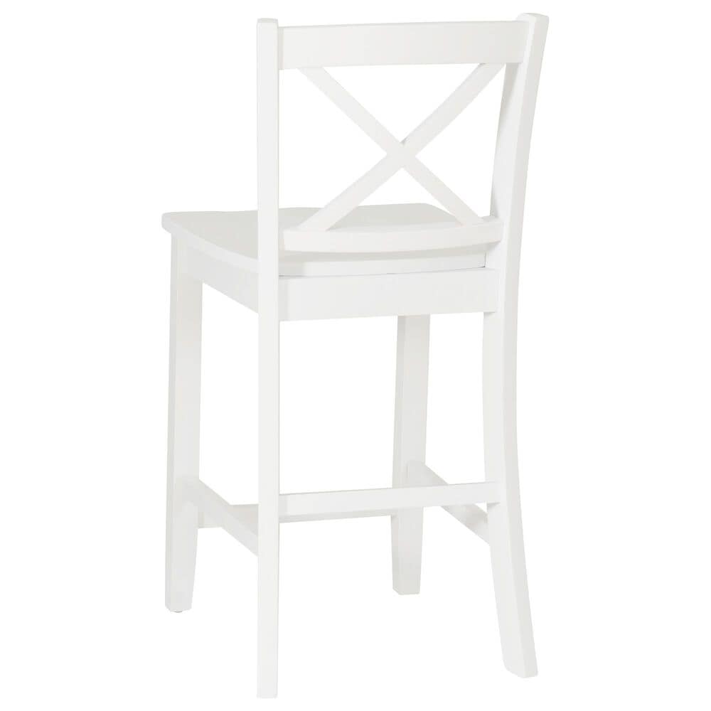 Linon Home Decor Torino X-Back Counter Stool in White, , large