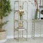 Maple and Jade 4-Shelf Storage Shelving Unit in Satin Gold and Clear, , large