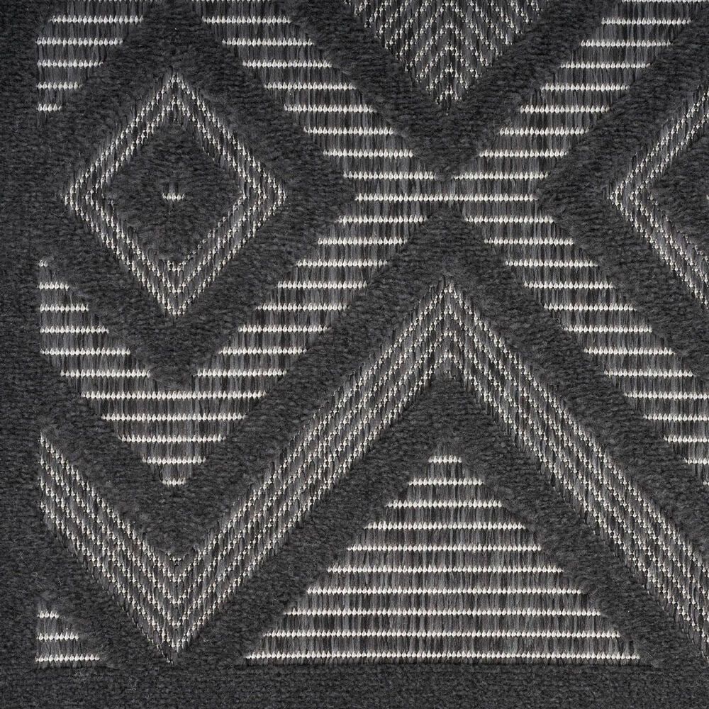 Nourison Versatile 4&#39; x 6&#39; Charcoal and Black Indoor/Outdoor Area Rug, , large