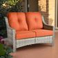 HOMLUX Outdoor Rattan Loveseat with Ergonomic in Coarse Textured Orange, , large