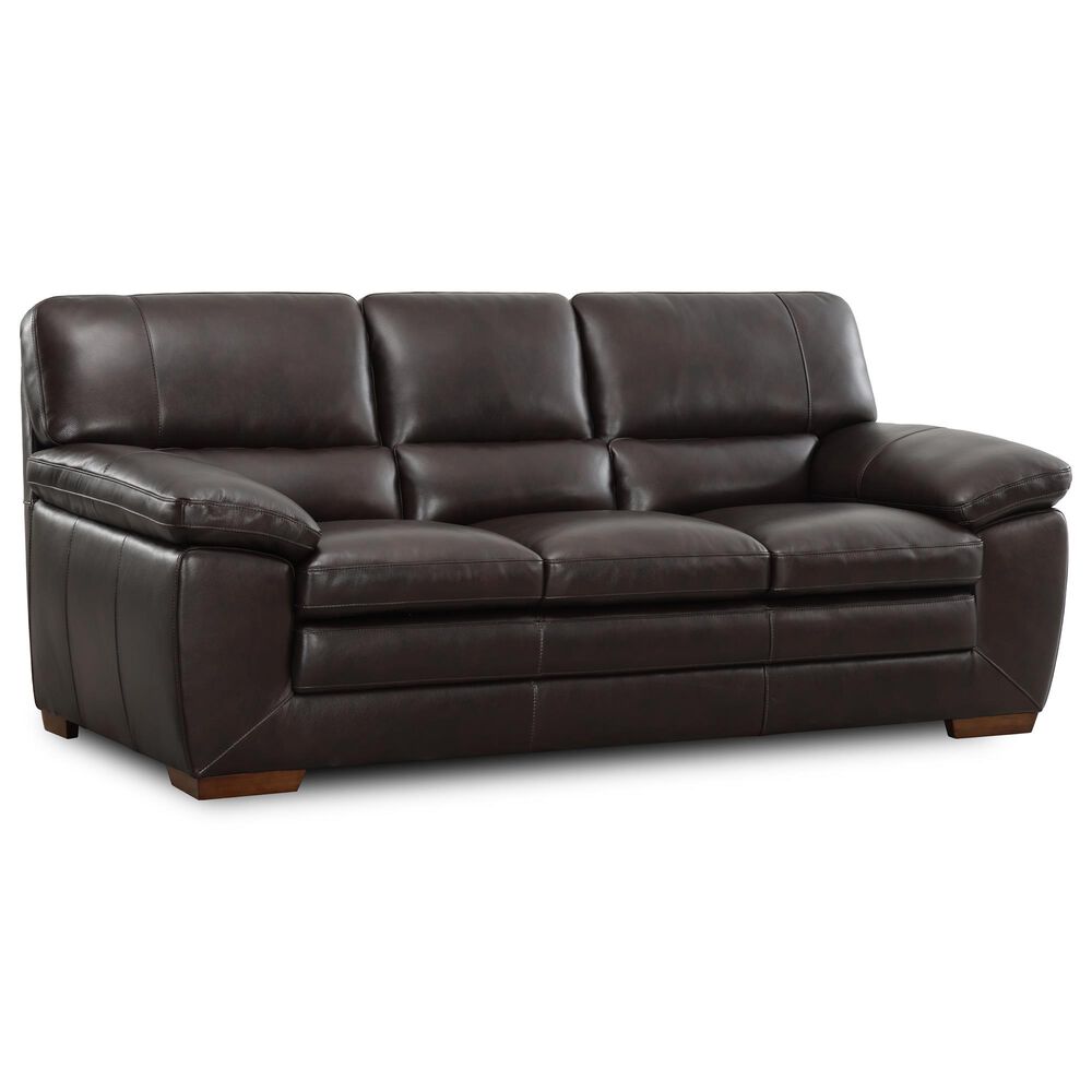 Simon Li Stationary Leather Sofa in Stampede Coffee, , large