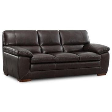 Simon Li Stationary Leather Sofa in Stampede Coffee, , large