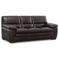 Simon Li Stationary Leather Sofa in Stampede Coffee, , large