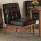 Baxton Studio Sanford Side Chair with Dark Brown Cushion in Walnut Brown, , large