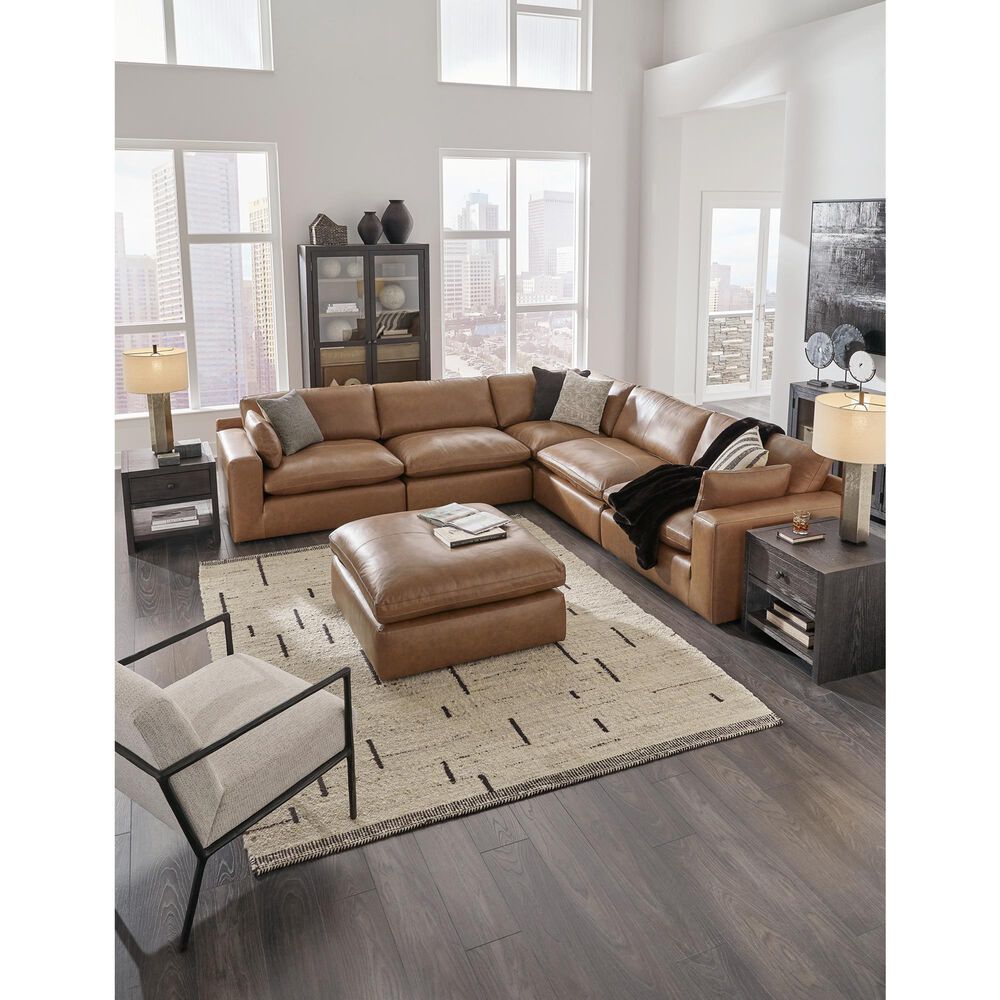 Ashley Emilia Oversized Accent Ottoman in Caramel, , large