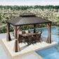HOMLUX 10" x 12" Hardtop gazebo with double roof in Bronze, , large
