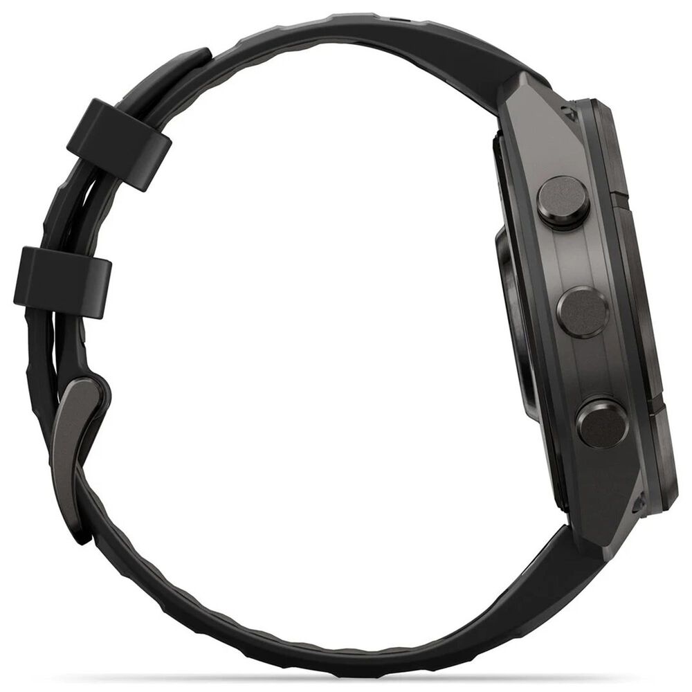 Garmin fenix 9 Pro Smartwatch 47mm Carbon Gray DLC Titanium with Black and Pebble Gray Silicone Band, , large