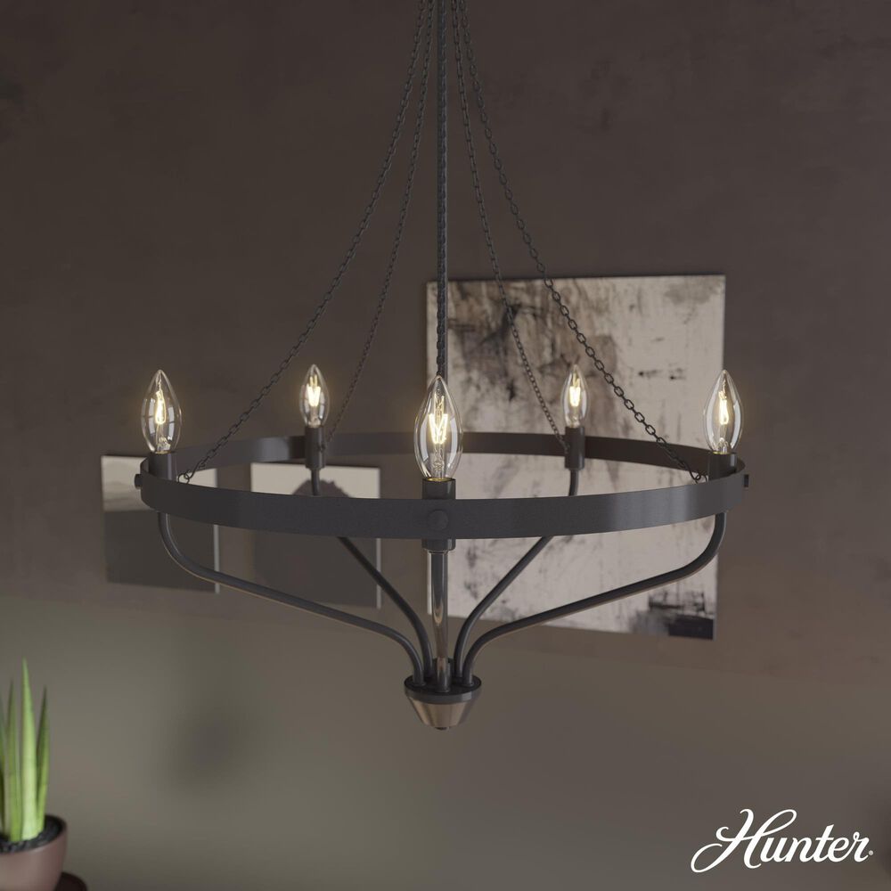 Hunter Merlin 5-Light Chandelier in Noble Bronze, , large
