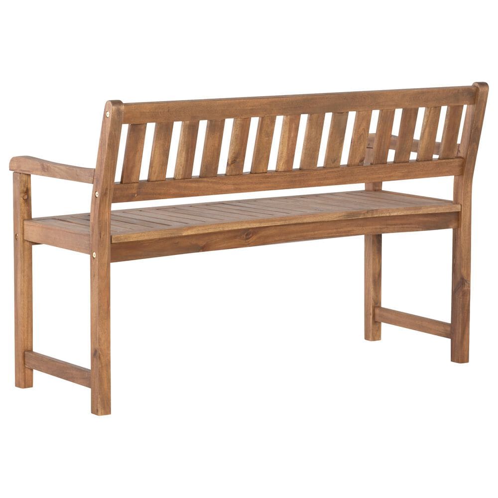 Linon Home Decor Catalan Bench in Warm Acorn, , large