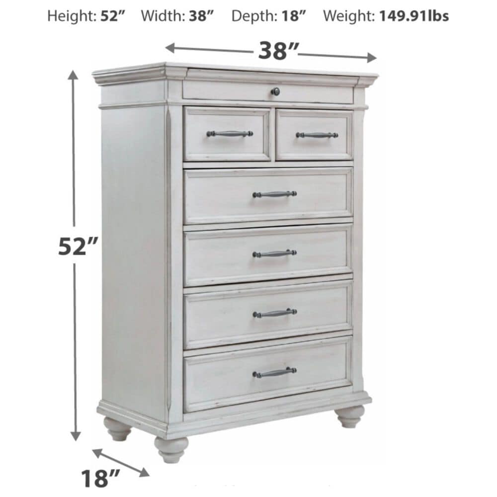 Ashley Kanwyn 5-Piece Queen Storage Bedroom Set in Whitewash, , large