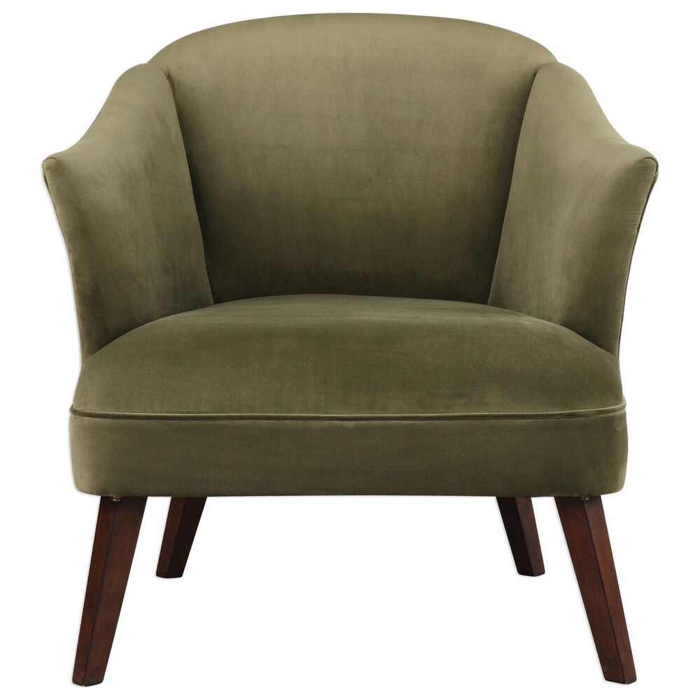 Uttermost Conroy Accent Chair in Olive Velvet, , large