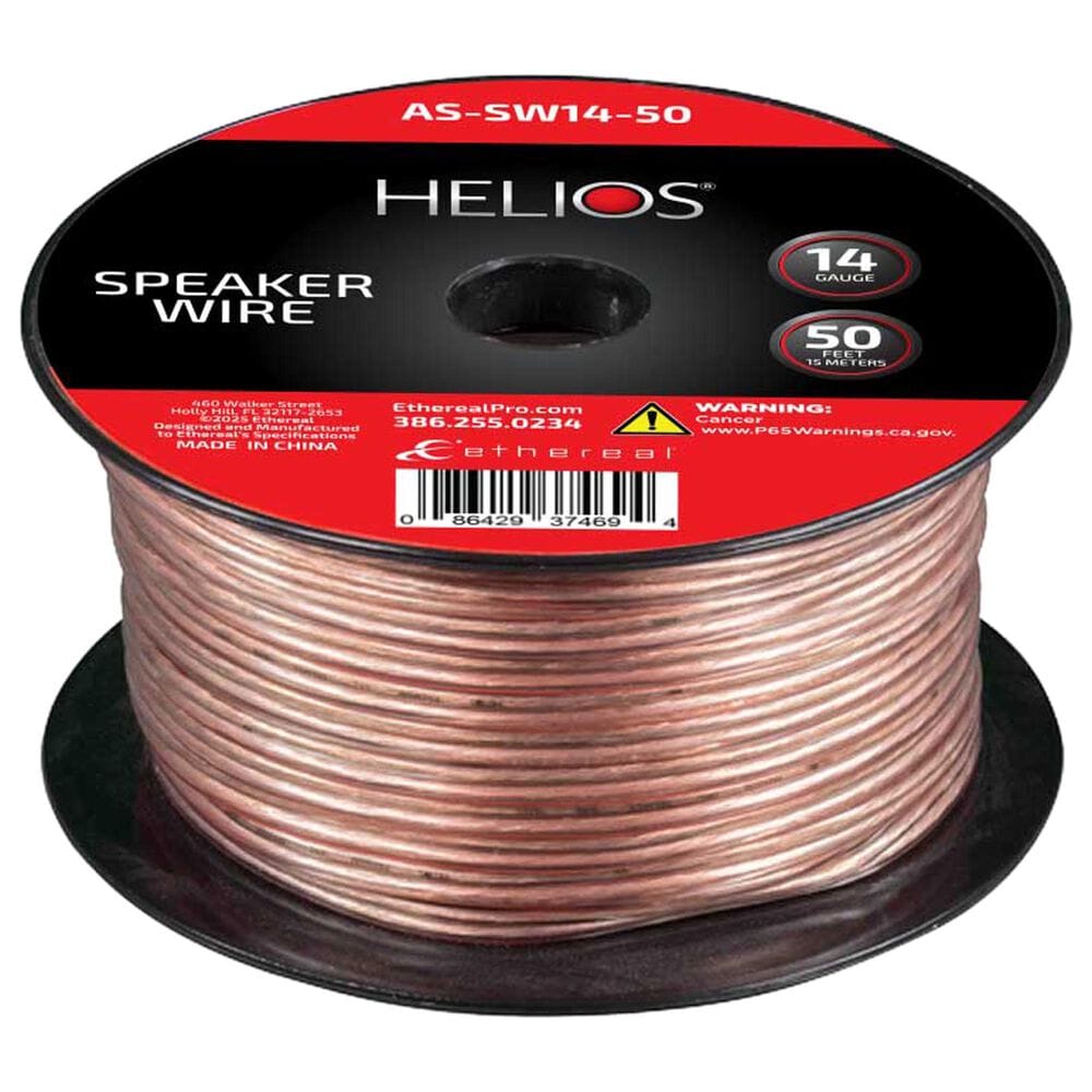 Helios 3-Piece Powermax 8 AC Outlet Surge Protector and 50' 14-Gauge Speaker Wire with Black Series 16' Subwoofer Cable in Black, , large