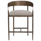 37B Zanatta Counter Stool with Taupe Grey Cushion in Antique Brass, , large
