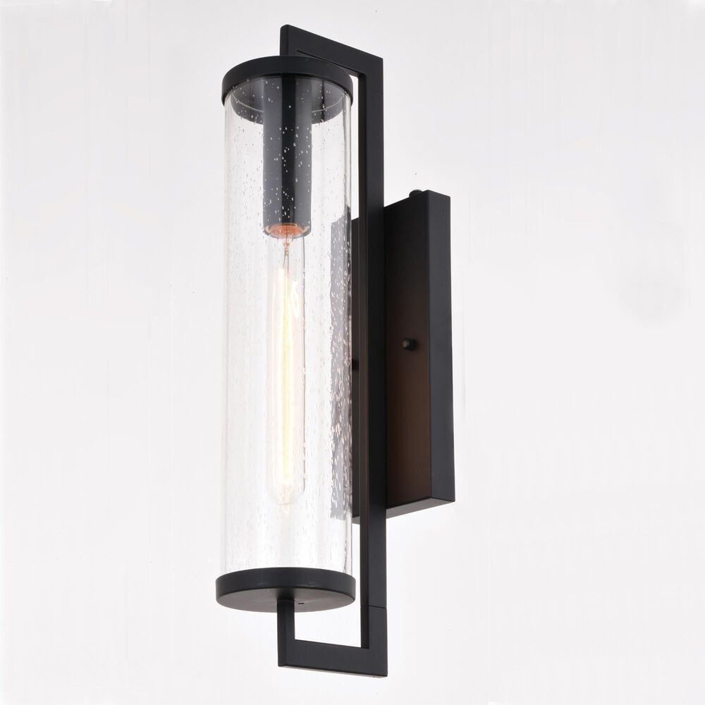 Vaxcel Morgan Park 20" 1-Light Dusk-to-Dawn Sensor Outdoor Wall Sconce in Matte Black, , large