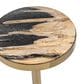 Classic Home Jordyn 12" Round Accent Table in Molten Husk and Brass, , large
