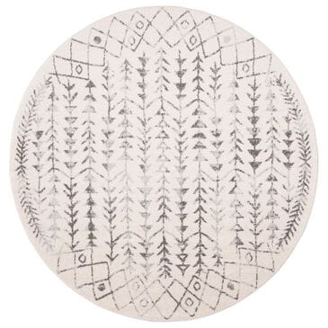 Safavieh Tulum TUL262A 3" Round Ivory and Grey Area Rug, , large