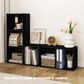 HOMLUX 3-Tier Bookcase with Decorative Open Shelves in Blackwood, , large