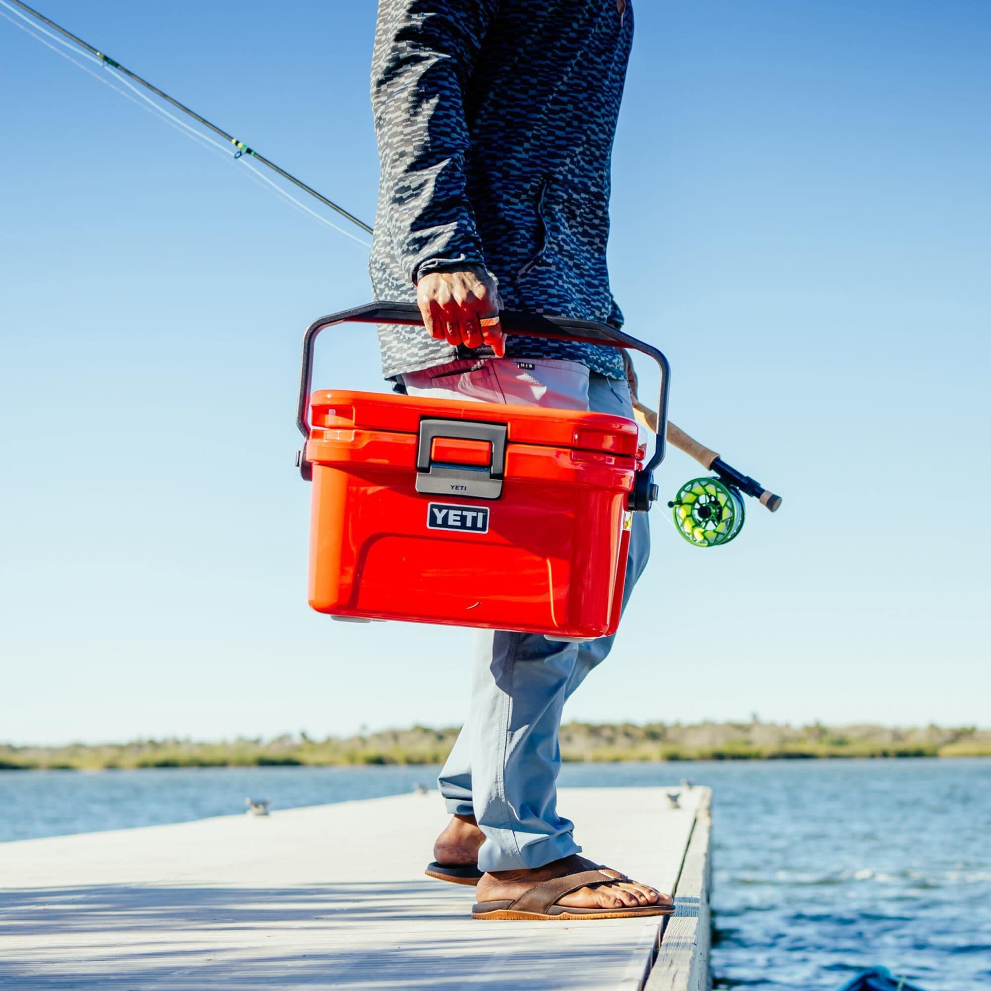 YETI Roadie 8 Hard Cooler in Rescue Red