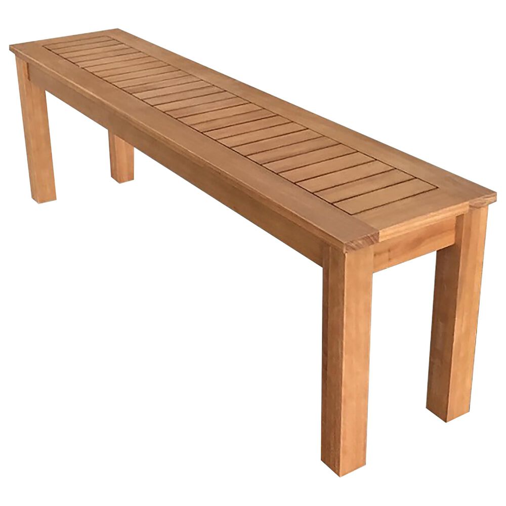 Pacific Landing Tanner Patio Bench in Natural Brown, , large