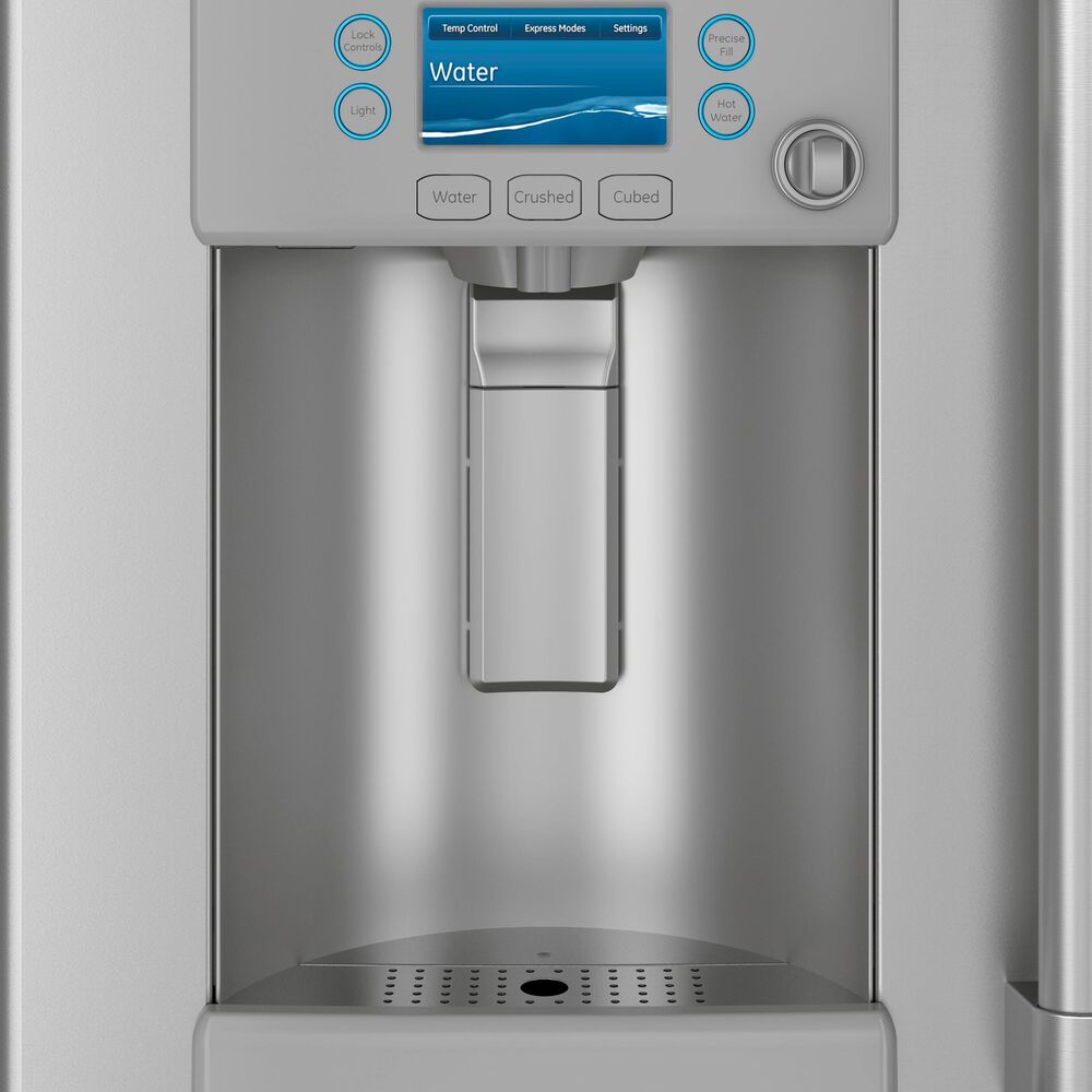 Cafe 22.2 Cu. Ft. Counter-Depth French Door Refrigerator with Hot Water Dispenser in Stainless Steel and Brushed Stainless Handles, , large