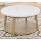 Crystal City Vida Cocktail Table with Casters in Burnished Blonde and White, , large