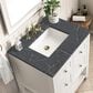 James Martin Vanities Breckenridge 30" Single Bathroom Vanity in Bright White with 3 cm Parisien Bleu Quartz Top and Rectangular Sink, , large
