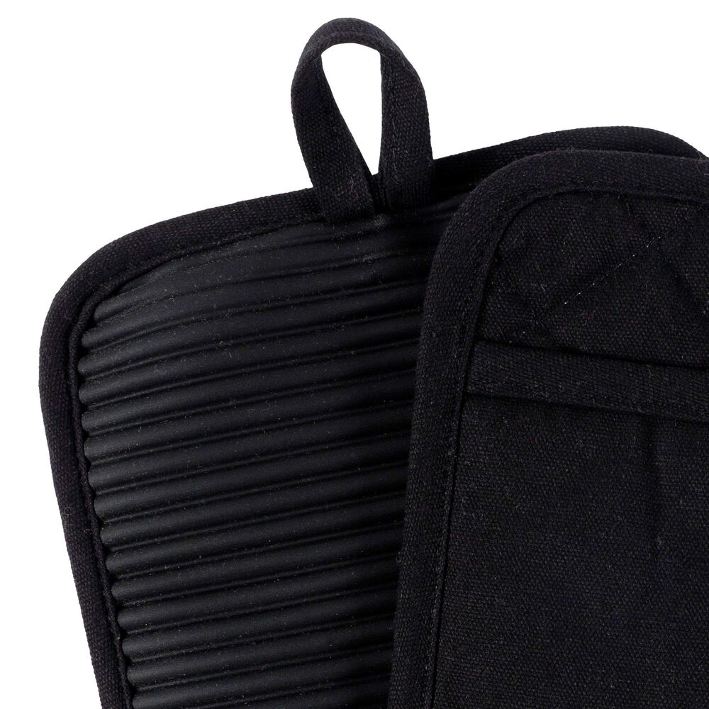 Harold Import Cotton Pot Holder in Black, , large