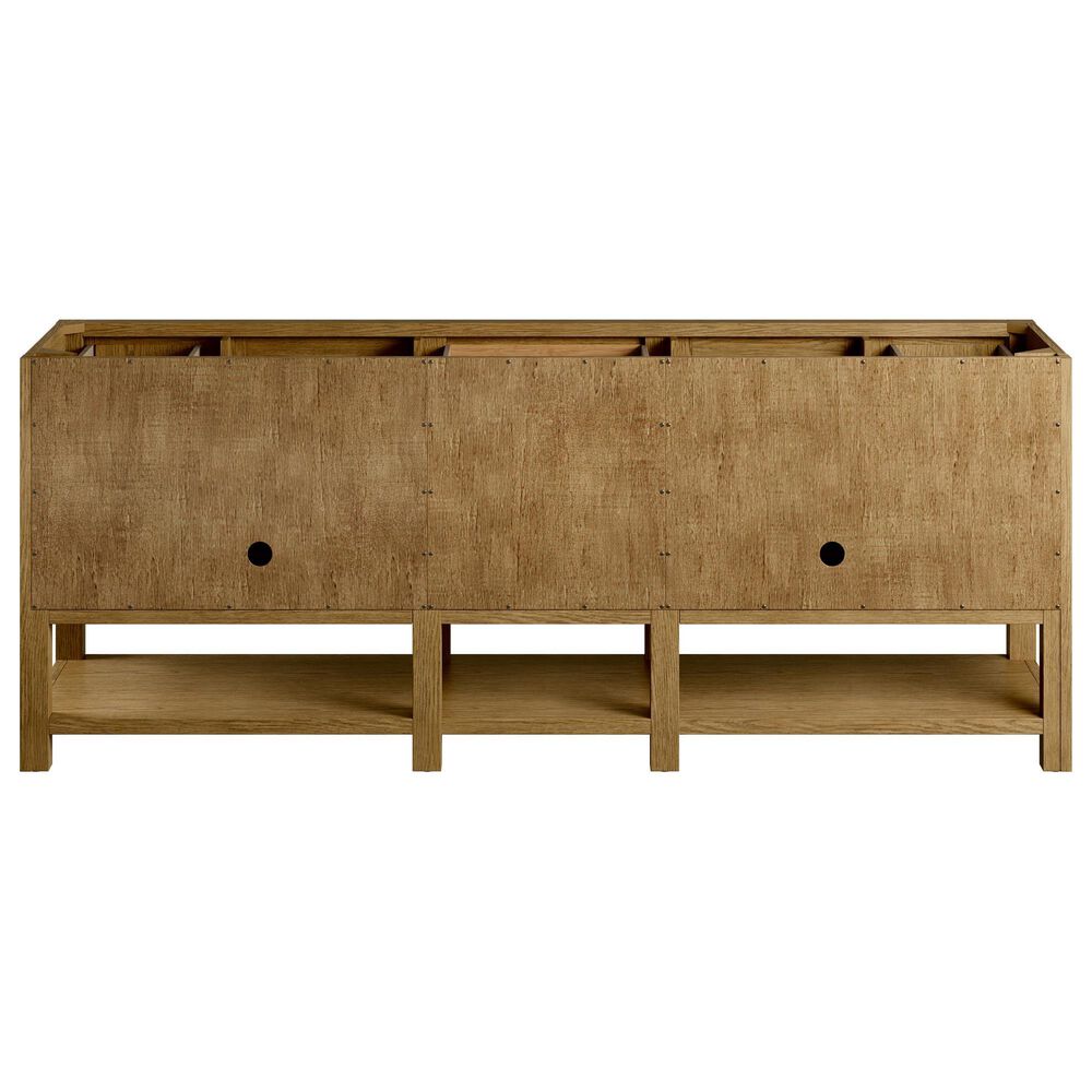 James Martin Breckenridge 84" Double Bathroom Vanity in Light Natural Oak with 3 cm White Zeus Top and Rectangular Sinks, , large