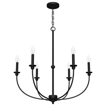 Hunter Southcrest 6-Light Chandelier in Flat Matte Black, , large