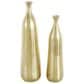 Maple and Jade 2-Piece Decorative Vase Set with Wavy Accents and Textured Ridges in Shiny Gold, , large