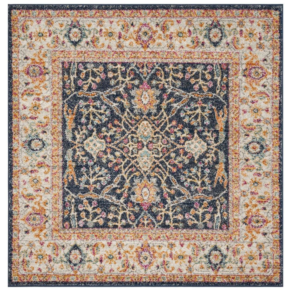 Safavieh Madison MAD612D 5" Square Navy and Creme Area Rug, , large