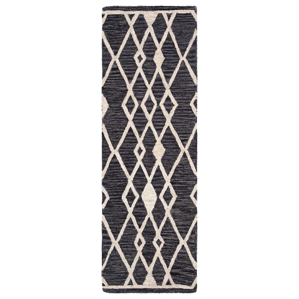 Safavieh Micro-Loop MLP157H 2"3" x 7" Charcoal and Ivory Runner, , large