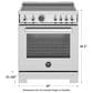 Bertazzoni Professional 4.6 Cu.Ft. Induction Range with Self-Cleaning in Stainless Steel, , large