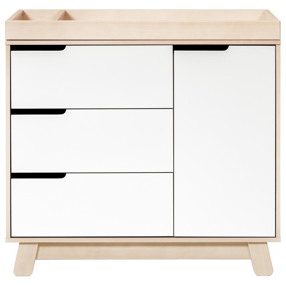 Babyletto Hudson Crib and 3 Drawer Dresser Set in Washed Natural and White, , large