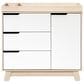 Babyletto Hudson Crib and 3 Drawer Dresser Set in Washed Natural and White, , large