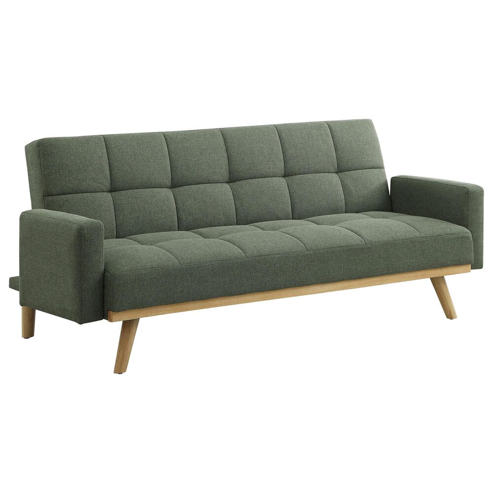 Pacific Landing Kourtney Push Back Convertible Sofa Bed in Sage Green, , large