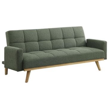 Pacific Landing Kourtney Push Back Convertible Sofa Bed in Sage Green, , large