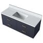 Lexora Home Castor 48" Single Bathroom Vanity in Blue with 2 cm White Quartz Top and Rectangular Sink, , large