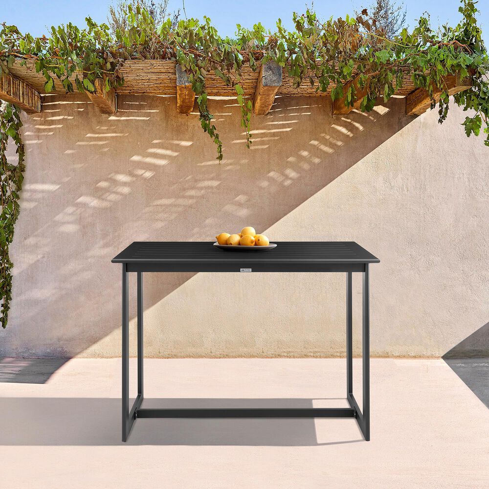 Blue River Cayman Outdoor Bar Height Dining Table in Black - Table Only, , large