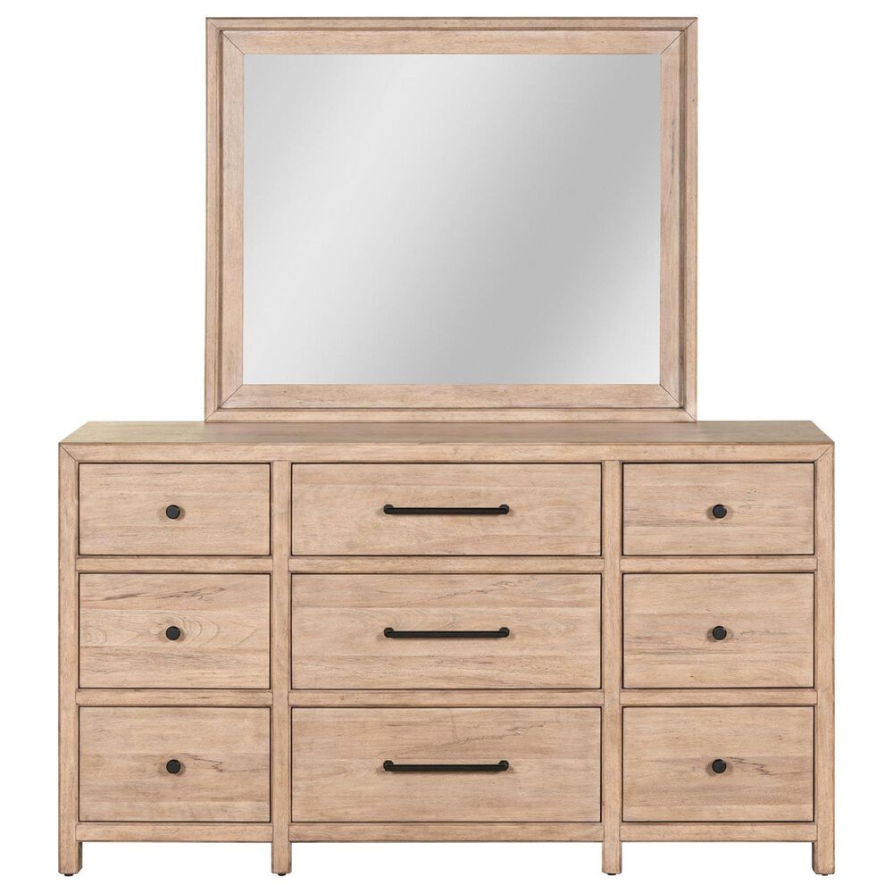 Belle Furnishings Proximity Place 9-Drawer Dresser and Mirror in Barley Buff, , large
