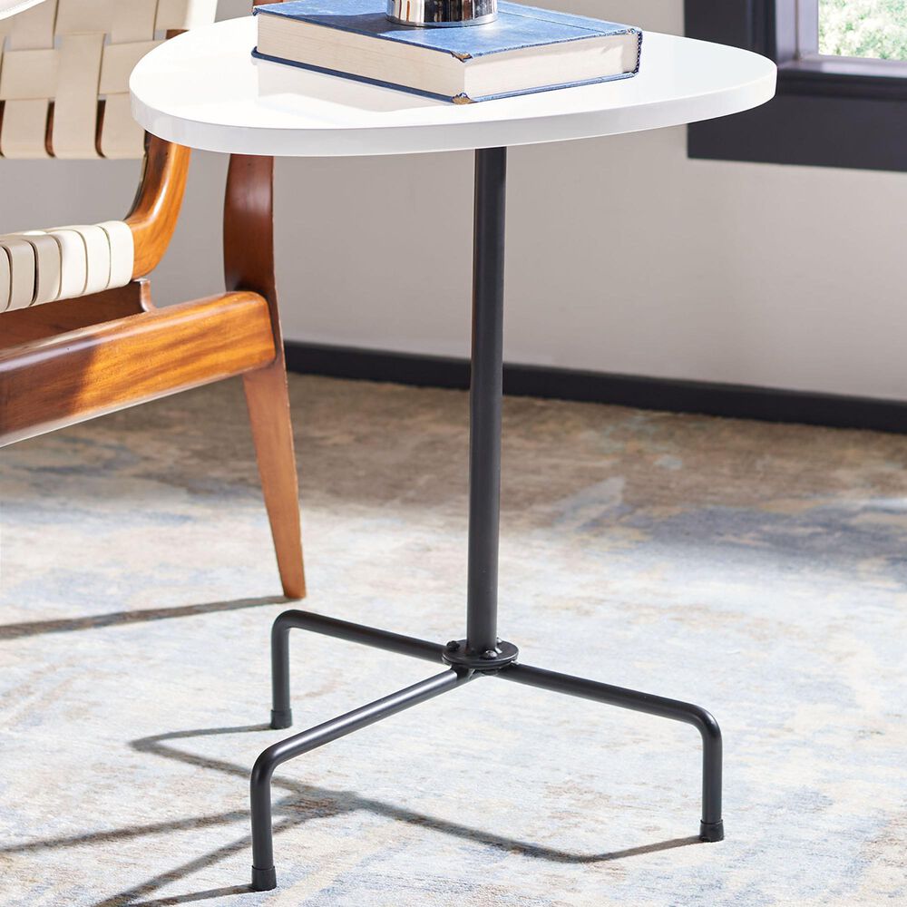 Safavieh Berlin Side Table in White and Black, , large