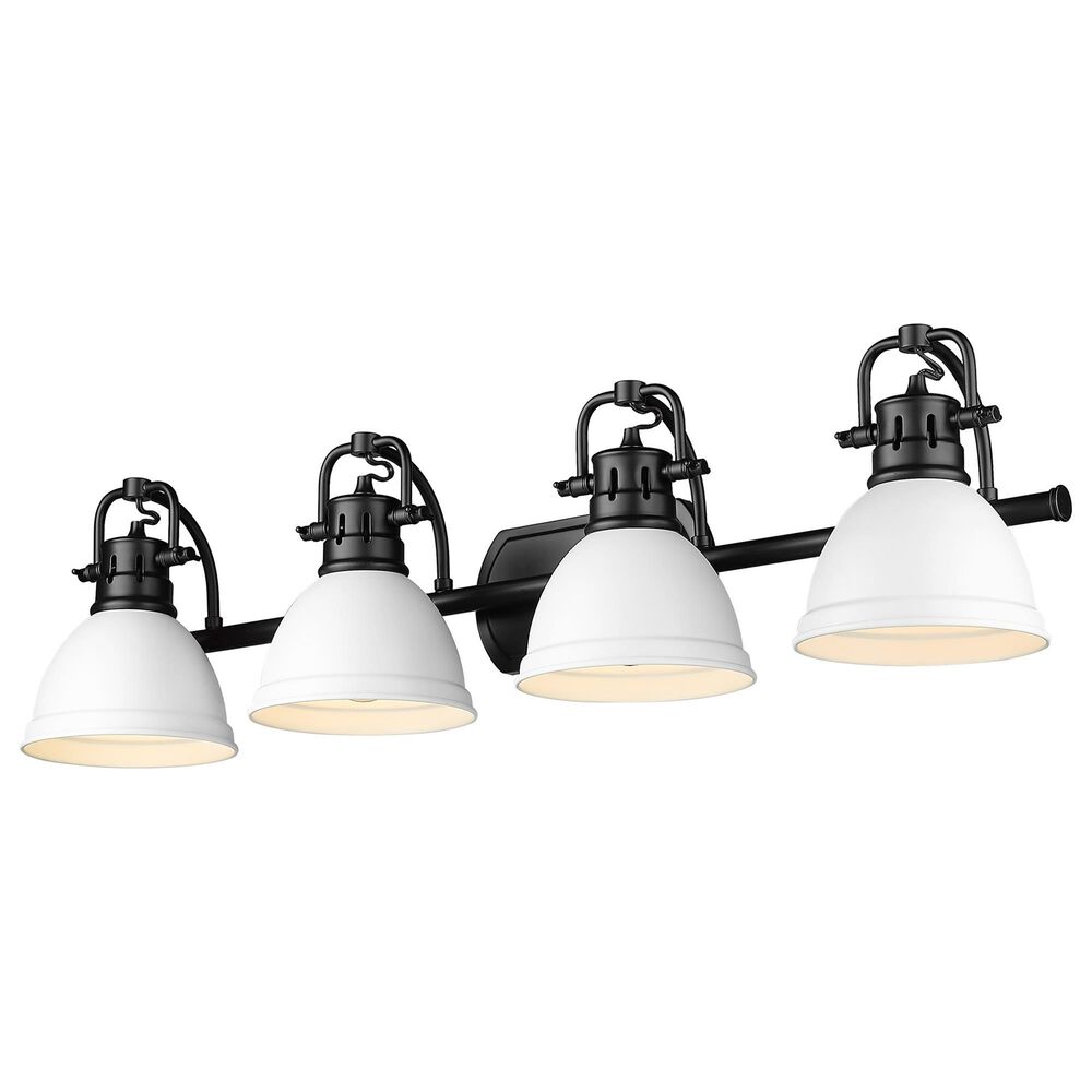 Golden Lighting Duncan 4-Light Vanity Light with Matte White Shade in Matte Black, , large