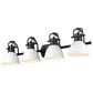 Golden Lighting Duncan 4-Light Vanity Light with Matte White Shade in Matte Black, , large