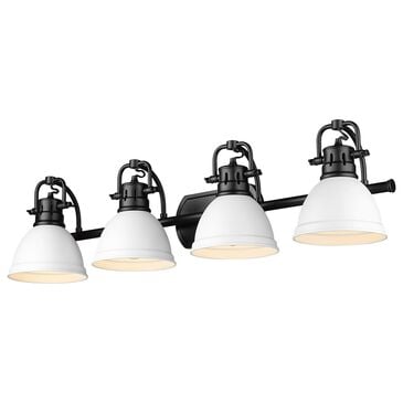 Golden Lighting Duncan 4-Light Vanity Light with Matte White Shade in Matte Black, , large