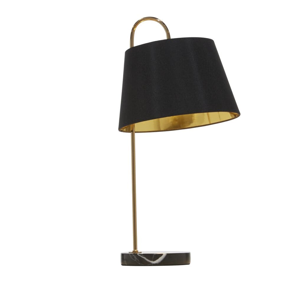 Maple and Jade Mid-Century Modern 22" Glam Metal Table Lamp in Black, , large
